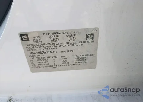 2017 Chevrolet Silverado 1500 Wt from USA, damaged, VIN 1GCPCNEC0HF144713